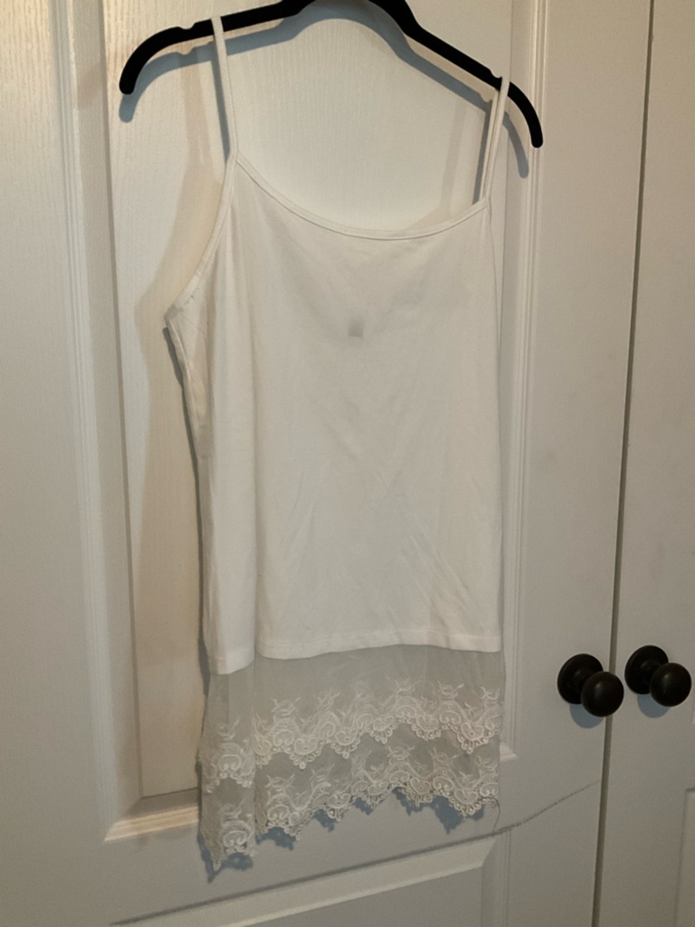 Lucy Love White Lace Trim Cami Tank Top